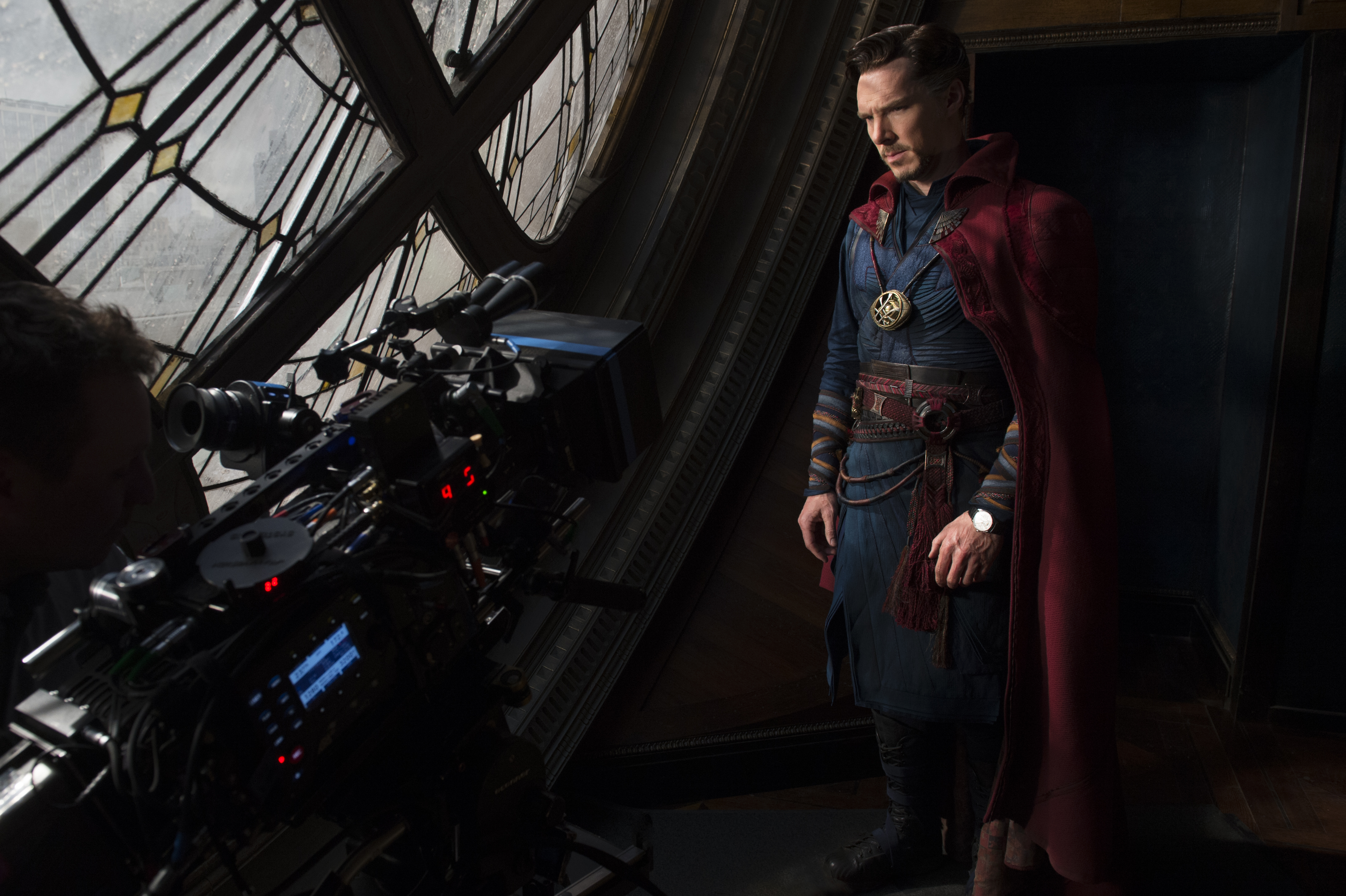 Marvel's DOCTOR STRANGE Benedict Cumberbatch (Doctor Strange) on set. Photo Credit: Jay Maidment ©2016 Marvel. All Rights Reserved.